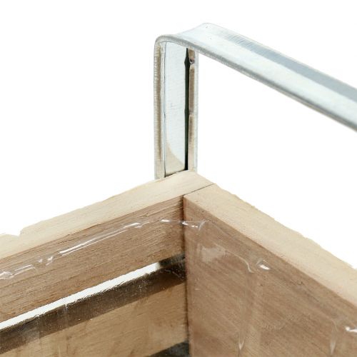 Floristik24 Houten kist naturel 20cm x 9cm H6cm met handvatten