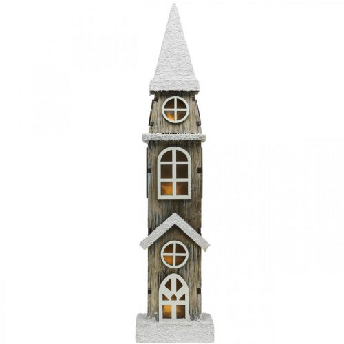 Artikel Vuurtoren van hout Steeple Christmas Church H45cm