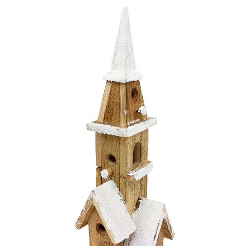 Floristik24 Houten kerk met verlichting 40cm