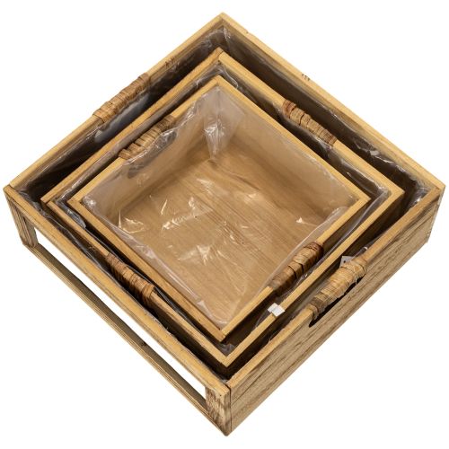Houten doos met krijtbord en inlegvel, set van 3 maten, 30 cm | Floristik24.nl