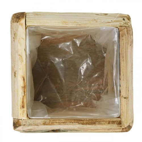 Artikel Plantenbak plantenbak houten bloempot naturel 12×12×8,5cm