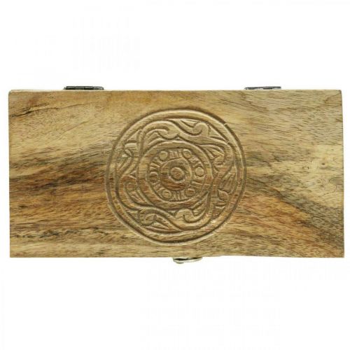 Floristik24 Houten kist met deksel sieradendoos houten kist 21,5×11×8,5 cm
