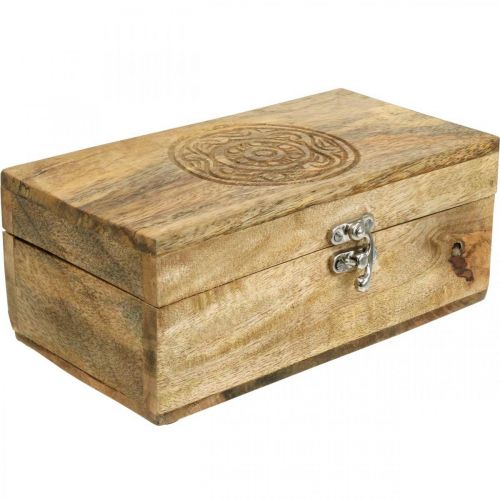 Floristik24 Houten kist met deksel sieradendoos houten kist 21,5×11×8,5 cm