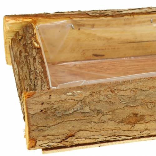 Floristik24 Natuurlijke houten plantenbak 40cm x 15cm H6cm