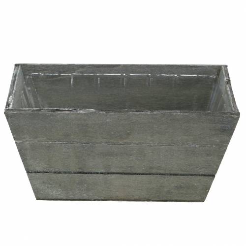 Floristik24 Plantenbak houten bak grijs gewassen 20x12cm H10cm