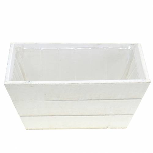 Floristik24 Plantenbak houten kist wit 20x12cm H10cm
