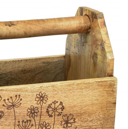 Artikel Houten kist met handvat gereedschapskist hout 30x15x24cm