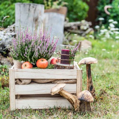 Floristik24 Houten kist naturel bruin 43,5cm / 37,7cm / 31,8cm set van 3