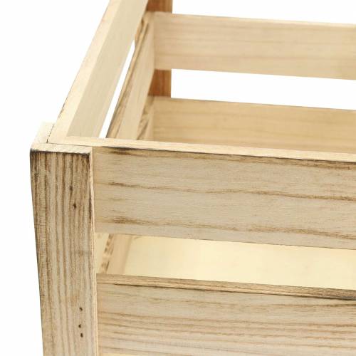 Floristik24 Houten kist naturel bruin 43,5cm / 37,7cm / 31,8cm set van 3