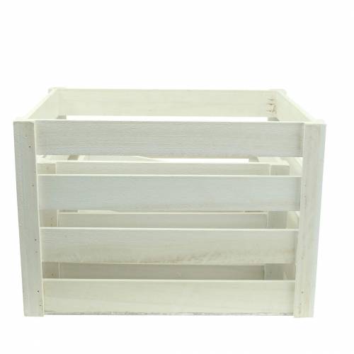 Floristik24 Houten kist wit 43,5cm / 37,7cm / 31,8cm set van 3