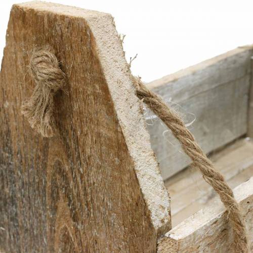 Floristik24 Houten kist om te planten, gereedschapskist, plantenbak met handvat, houten decoratie 30 cm