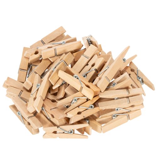 Floristik24 Houten clip mini wasknijper decoratieve clip 3,5 cm 50 stuks