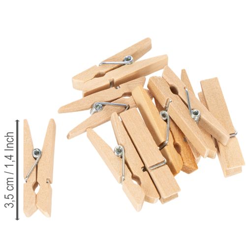 Artikel Houten clip mini wasknijper decoratieve clip 3,5 cm 50 stuks