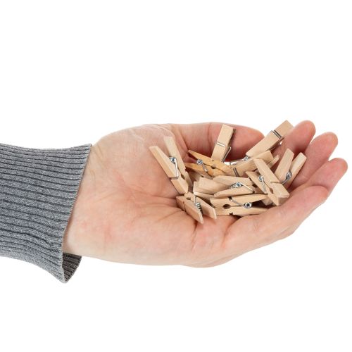 Artikel Houten clip mini wasknijper decoratieve clip 3,5 cm 50 stuks
