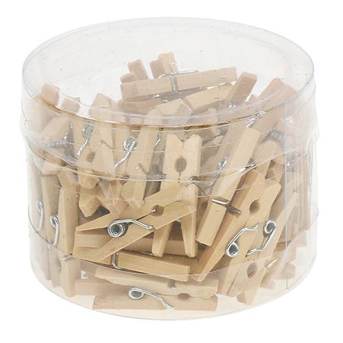 Floristik24 Houten clips natuur 2,5cm 72 st