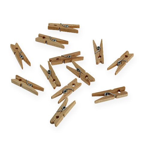 Floristik24 Decoratieve houten clips 3cm naturel 72st