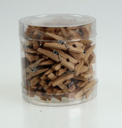 Artikel Decoratieve houten clips 3cm naturel 72 st