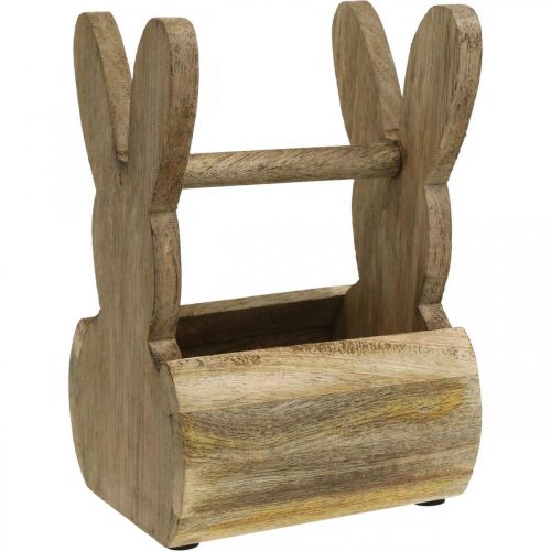 Floristik24 Paasmand konijn houten tafeldecoratie Pasen Paasmand 13×12×20cm