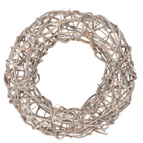Houten krans, decoratieve krans, naturel wit, Ø30cm, H9,5cm kopen | Floristik24.nl