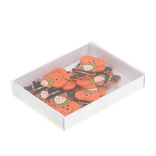 Floristik24 Houten pompoen om te lijmen 3,5cm oranje 18 st