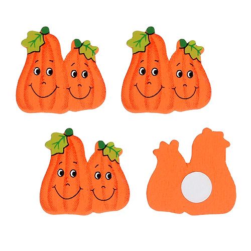 Floristik24 Houten pompoenen om te lijmen 2,5cm oranje 18 st
