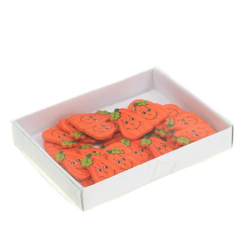 Floristik24 Houten pompoenen om te lijmen 2,5cm oranje 18 st
