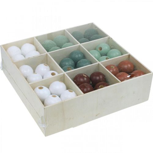Artikel Houten kralen houten ballen voor handwerk gesorteerd groen Ø3cm 36st
