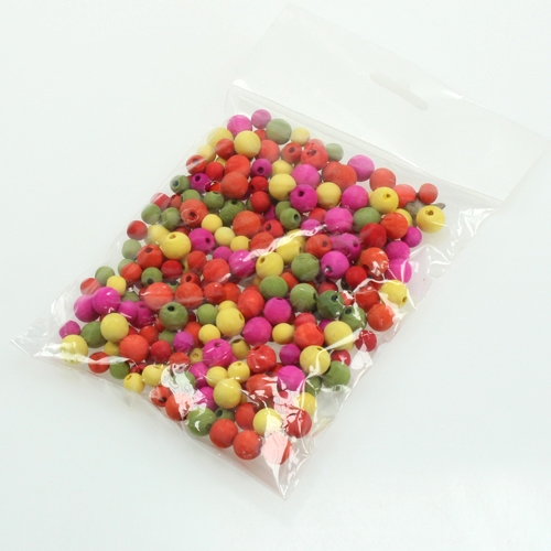 Floristik24 Houten kralen assorti kleuren Ø8mm, Ø12mm 90g