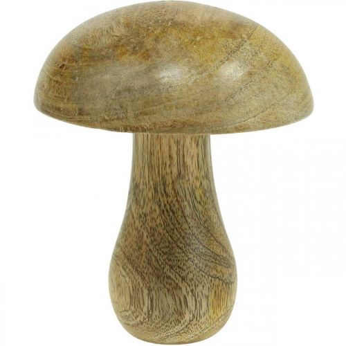 Floristik24 Houten paddestoel naturel, gele herfstdeco houten paddestoelen 12×10cm