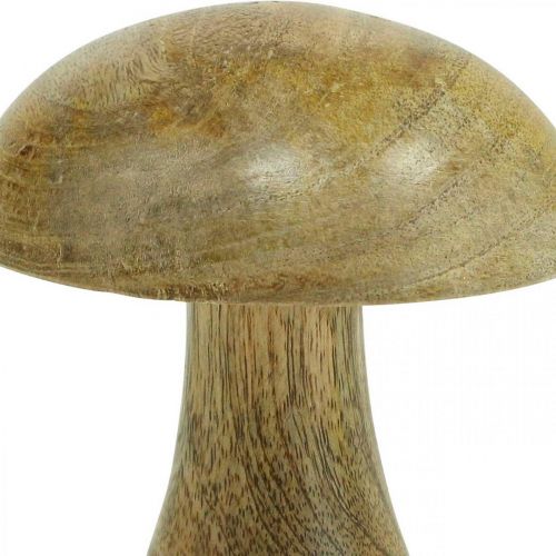 Floristik24 Houten paddestoel naturel, gele herfstdeco houten paddestoelen 12×10cm
