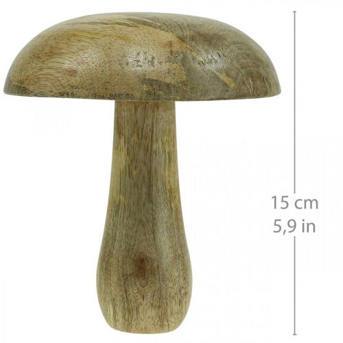 Floristik24 Houten paddestoel naturel, gele houten decoratie herfst deco paddestoelen 15×13cm