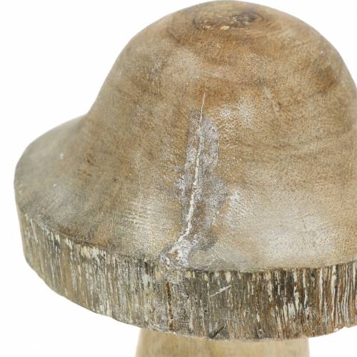 Floristik24 Houten paddestoel naturel / wit H10cm