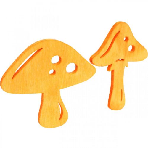 Artikel Strooidecoratie paddenstoelen, herfstdecoratie, gelukspaddenstoelen voor het decoreren van oranje, geel, groen, roze H3,5/4cm B4/3cm 72 stuks