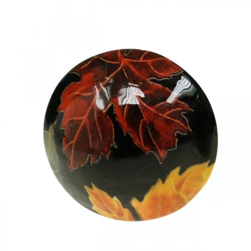 Floristik24 Deco houten paddenstoel herfstbladeren tafeldecoratie zwart, veelkleurig Ø10cm H15cm