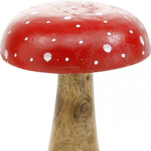 Floristik24 Vliegenzwam houten deco paddestoel herfst Ø12cm H19cm