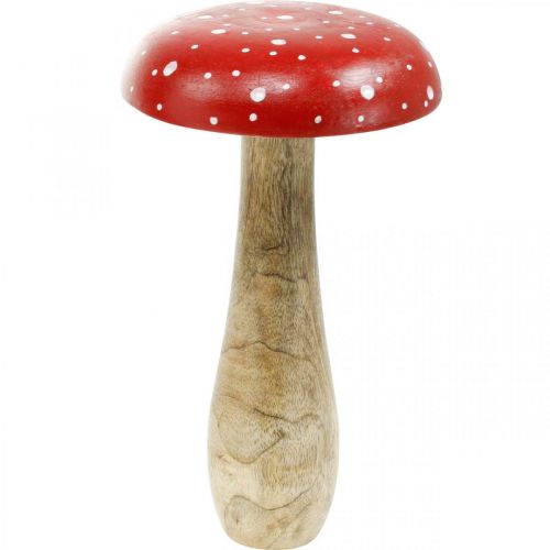 Floristik24 Vliegenzwam hout grote herfstdecoratie paddestoel Ø14cm H24cm