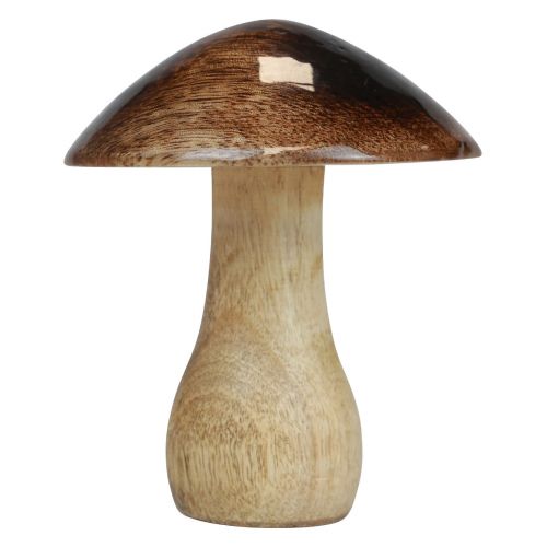 Floristik24 Houten paddestoel decoratie naturel bruin glanseffect Ø10cm H12cm