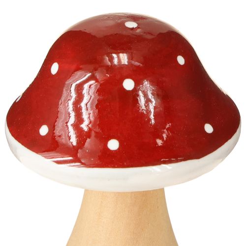 Floristik24 Houten paddenstoelen, decoratie, hout, FSC, roodbruin, H6,5/7 cm, 4 stuks