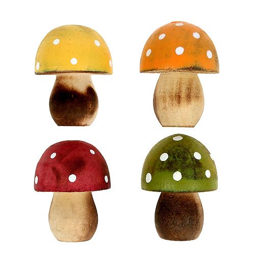 Floristik24 Houten paddenstoelen strooidecoratie 3cm assorti 24 st