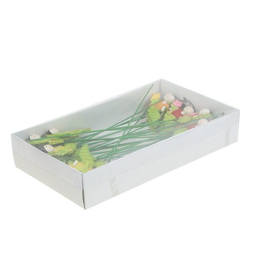 Floristik24 Houten rups op stok 8cm ezel. 24u