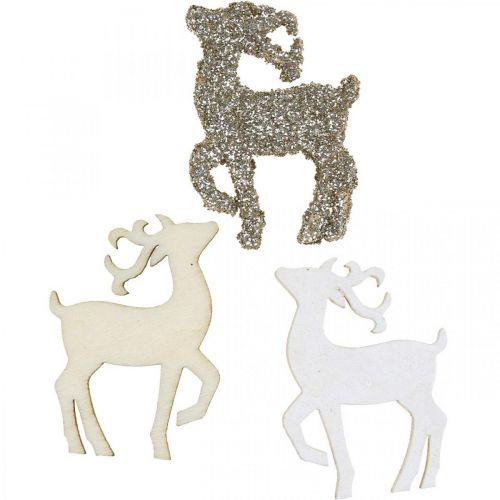 Floristik24 Strooidecoratie Kersthert houten decoratie 4cm 72 st