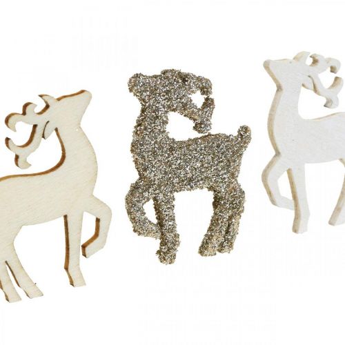 Floristik24 Strooidecoratie Kersthert houten decoratie 4cm 72 st