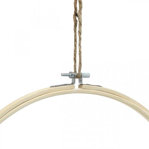 Floristik24 Rond borduurraam, handgemaakt, houten ring om te decoreren, DIY, boho decoratie Ø30cm