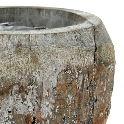 Floristik24 Houten pot voor opplant White wash Ø14cm