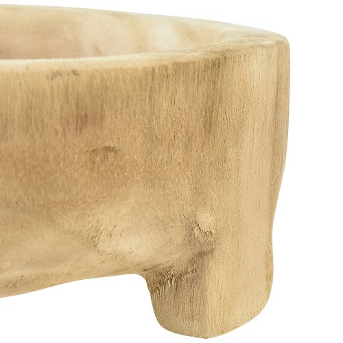 Floristik24 Decoratieve houten schaal met pootjes houten schaal Paulownia Ø36cm