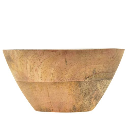 Floristik24 Houten schaal mangohoutmotief citroenolijven Ø13,5cm H7cm