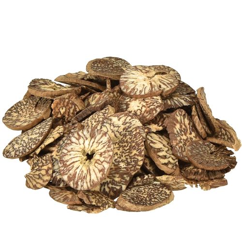 Houten schijven decoratieve betelnootschijfjes areca 1-3,5cm 300g