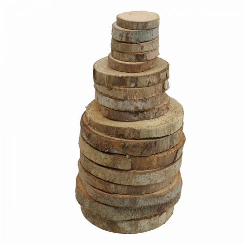 Floristik24 Houten schijven 3.5cm - 9cm naturel 300g