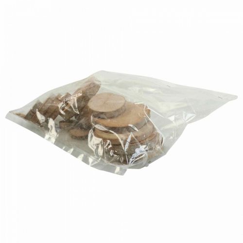 Floristik24 Houten schijven 3.5cm - 9cm naturel 300g