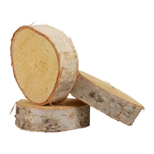 Artikel Houten schijven decoratief berkenhout natuurlijke schors Ø7-9cm 18 stuks